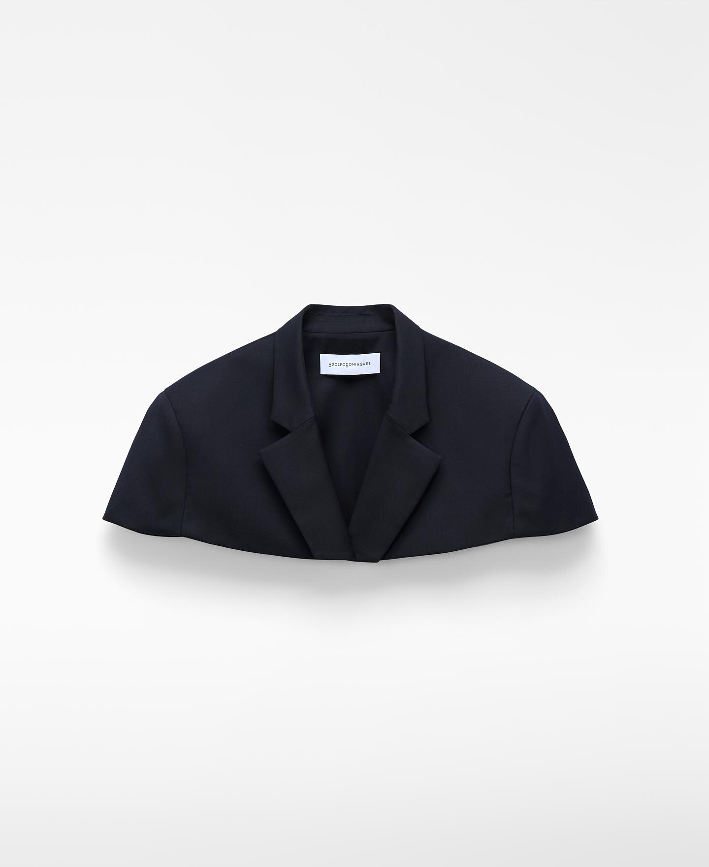 Capa Curta com Estrutura Blazer Azul-marinho-7