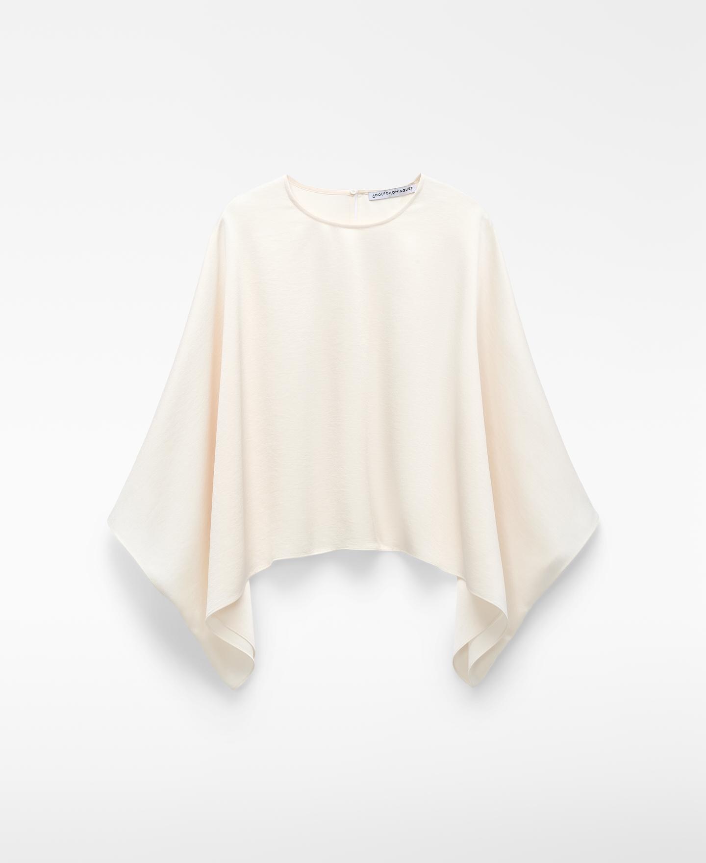 Top Fluido Acetinado Bege-5
