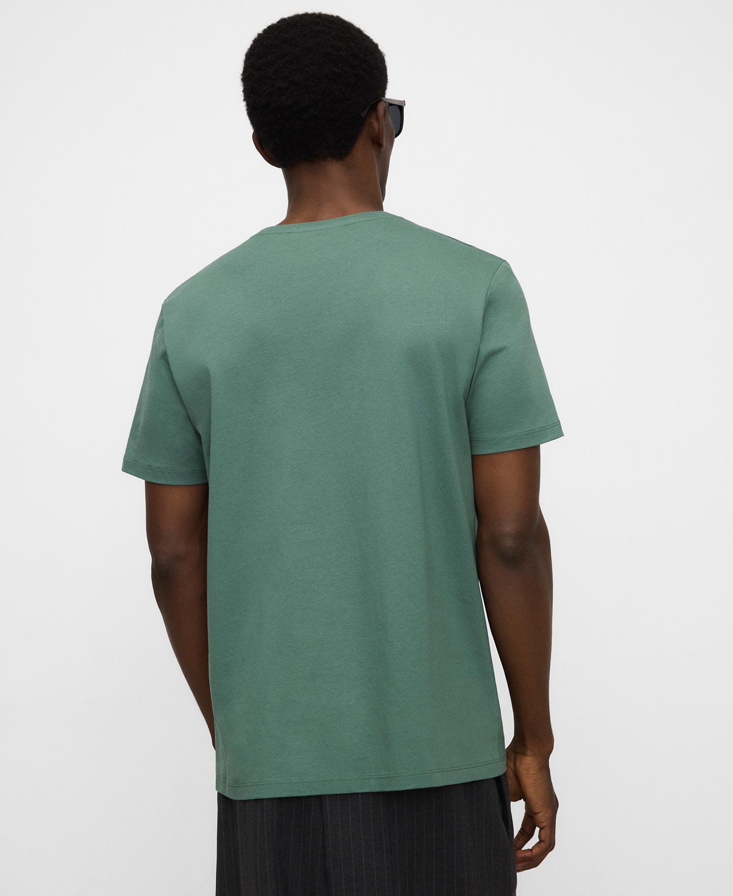 T-shirt de Manga Curta Regular Fit em Algodão Orgânico Verde-3