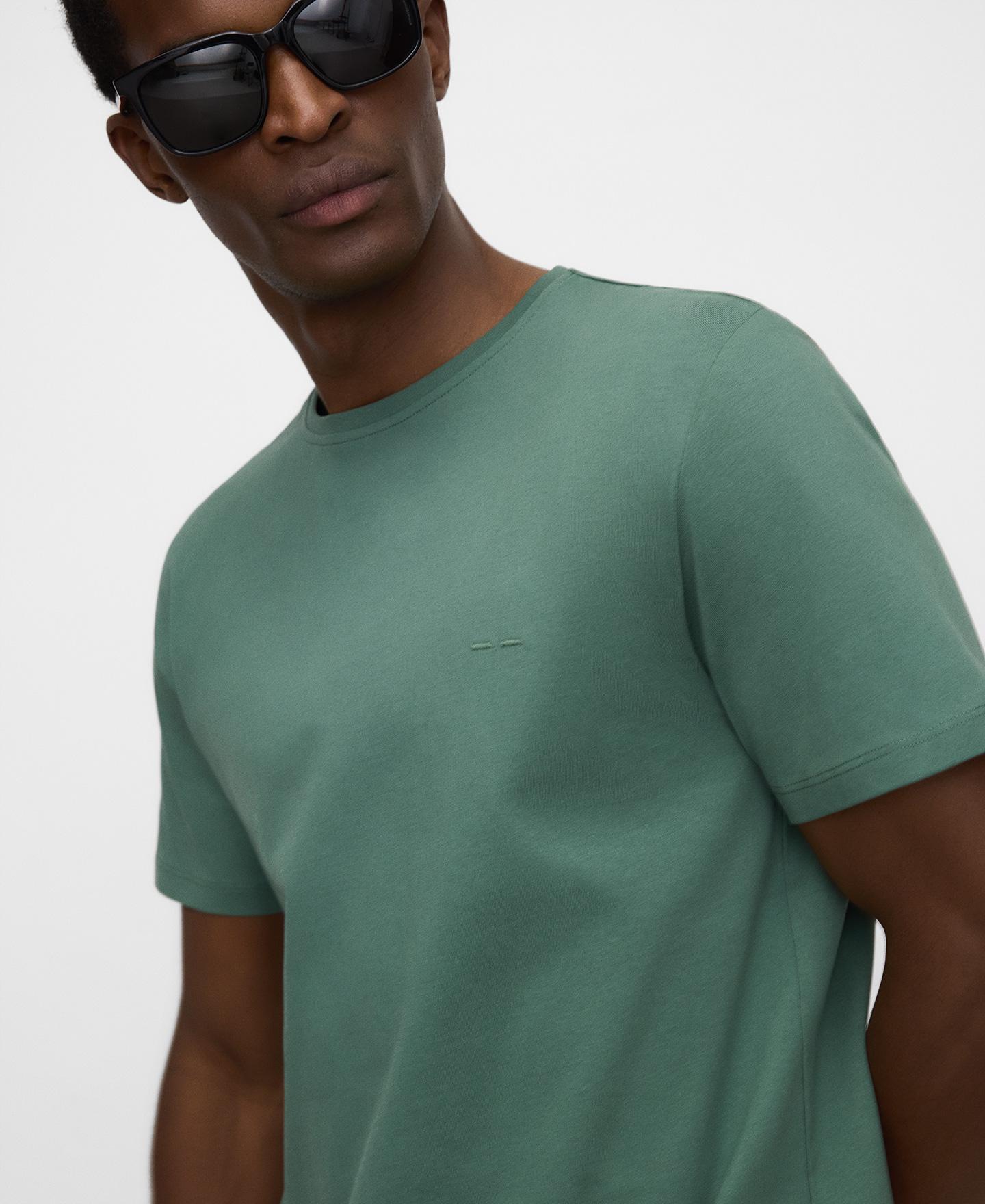 T-shirt de Manga Curta Regular Fit em Algodão Orgânico Verde-4