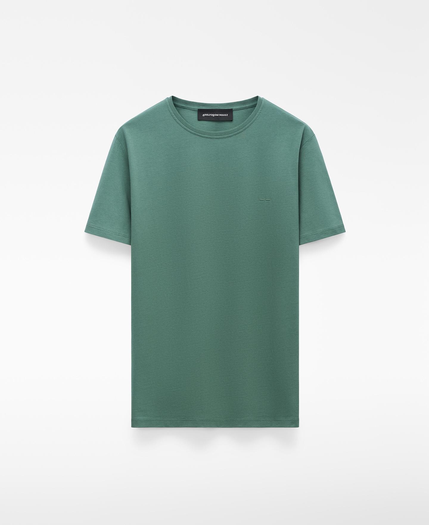 T-shirt de Manga Curta Regular Fit em Algodão Orgânico Verde-5