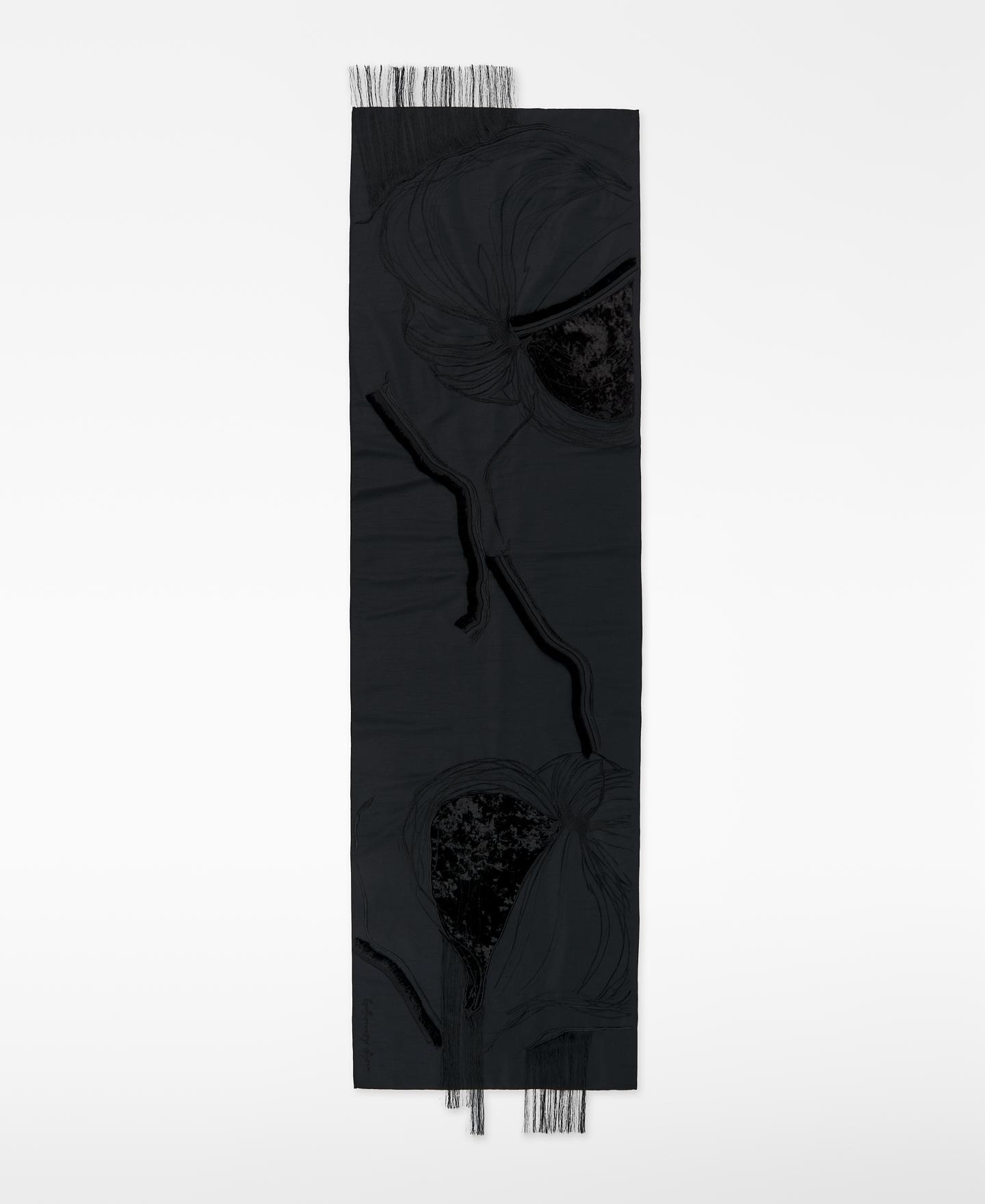 Imagem 0 de Écharpe Tipo Xaile de Cocktail Bordada com Franjas