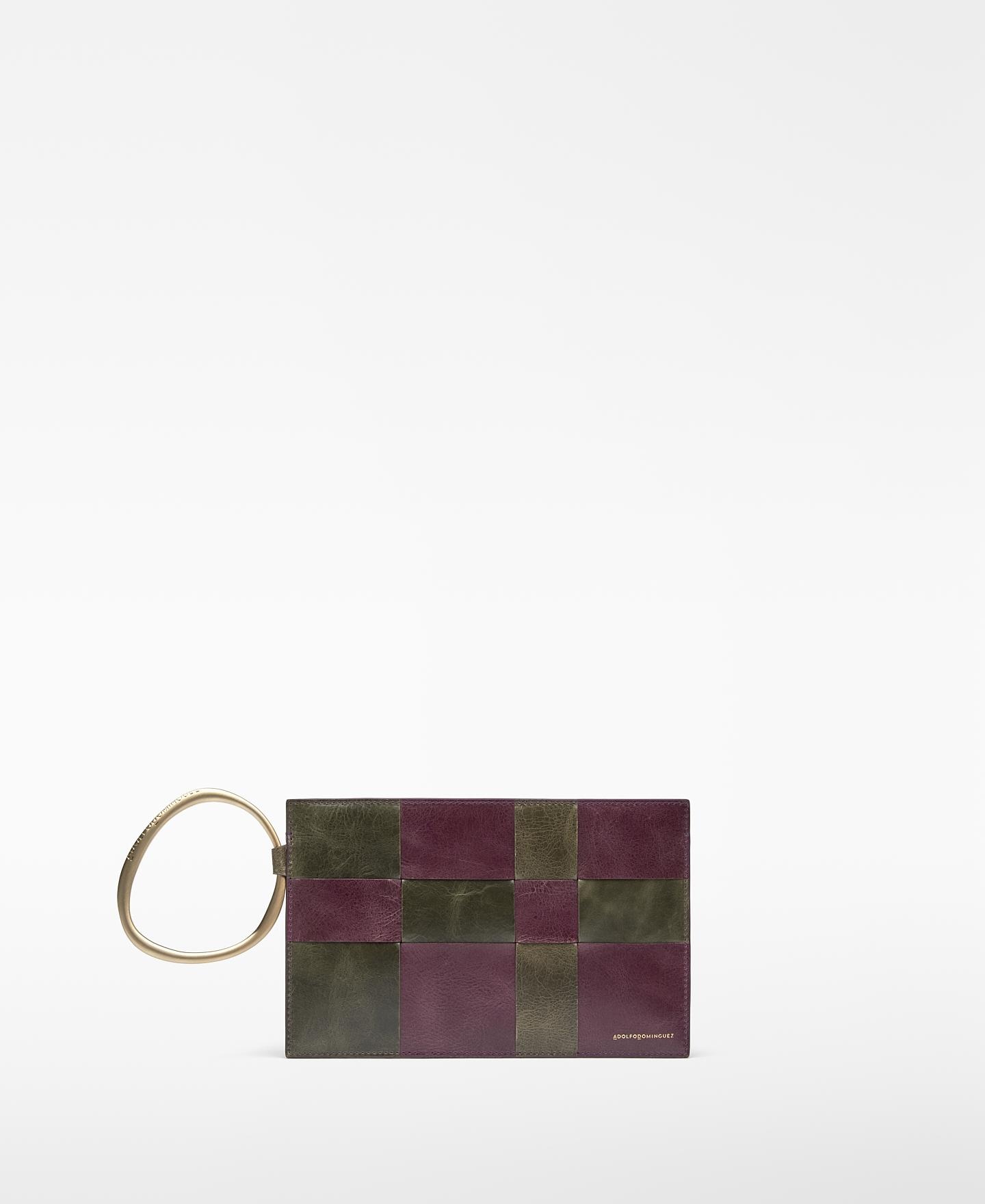 Imagem 0 de Mala de Festa Tipo Clutch Orión de Pele Bicolor