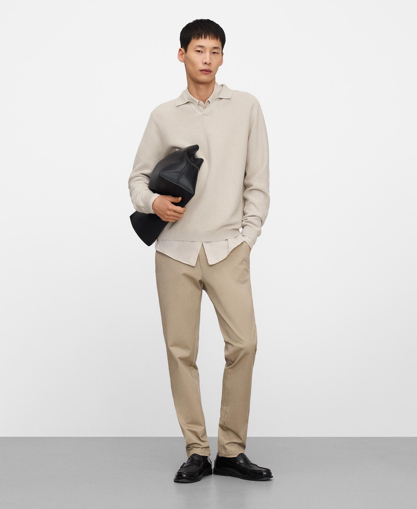 Calças Chino Slim Fit em Algodão Bege-2