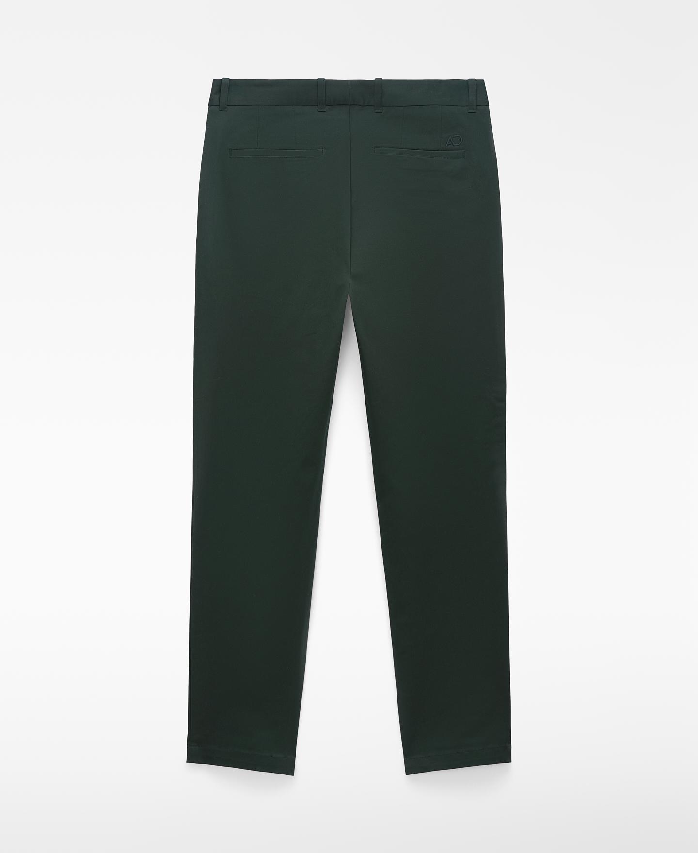 Calças Chino Slim Fit em Algodão Verde-escuro-6