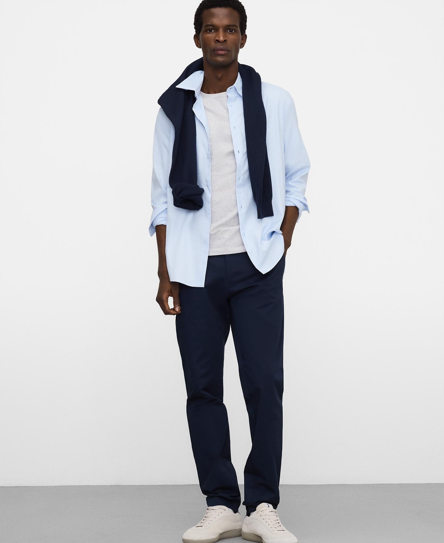 Calças Chino Slim Fit em Algodão Azul-marinho-2