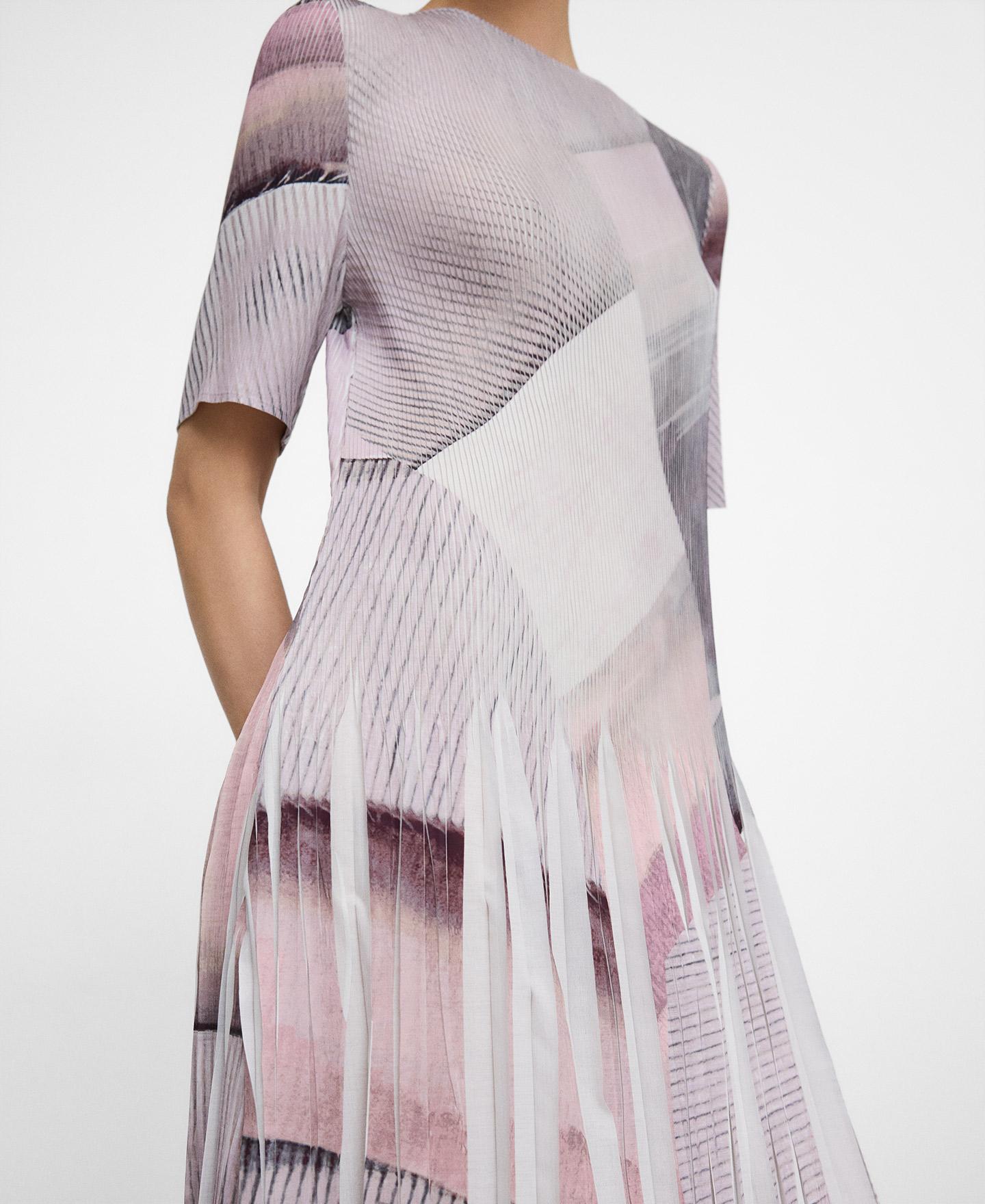 Vestido Midi Estampado em Tecido Crinkle Multicolor-4