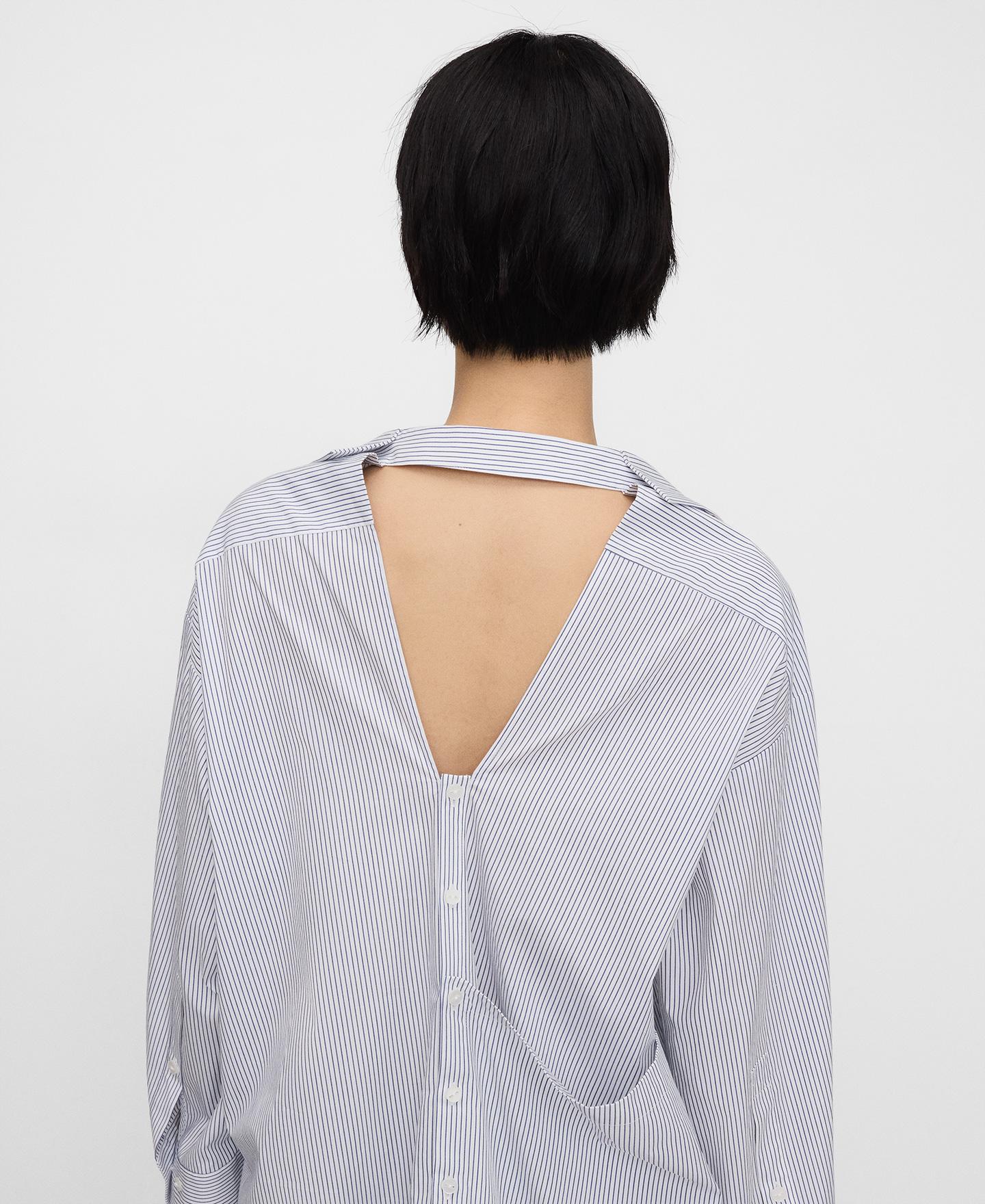 Camisa Desestruturada às Riscas Branco-4