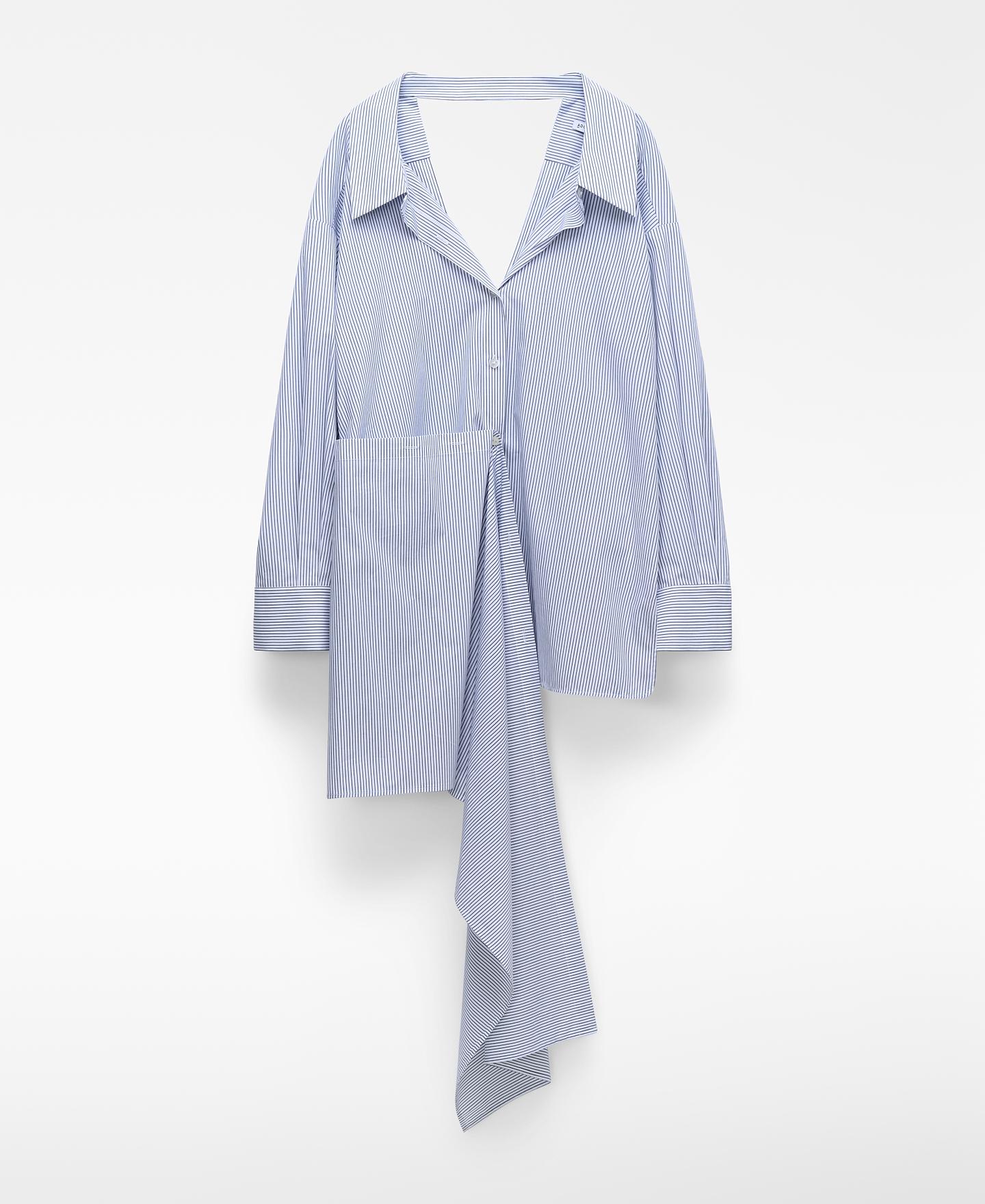 Camisa Desestruturada às Riscas Branco-5