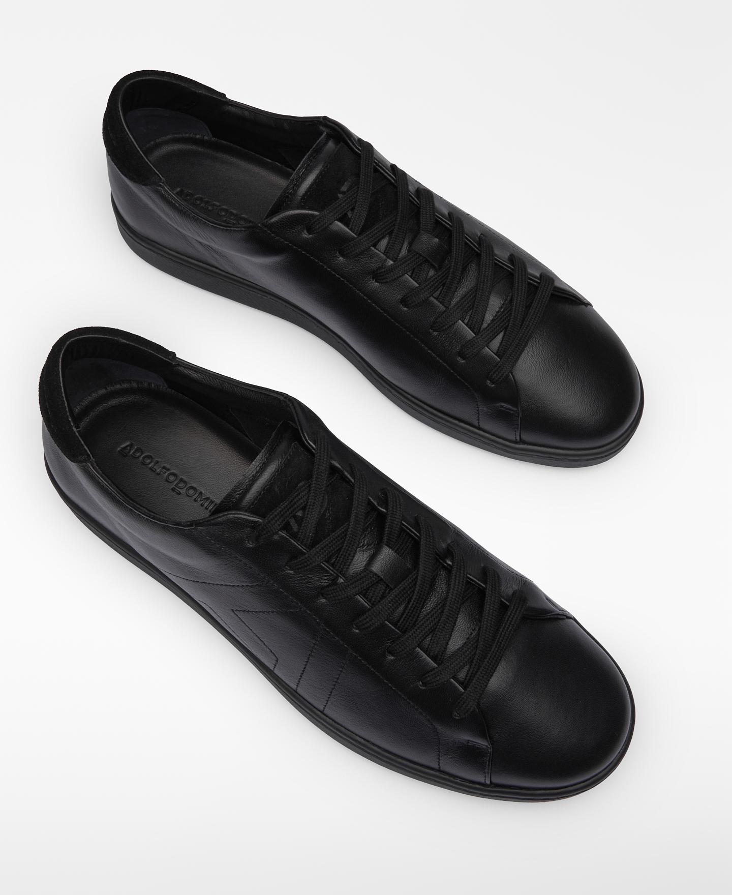 Sapatilhas Formais de Pele com Maxi Logo Pespontado Preto-2