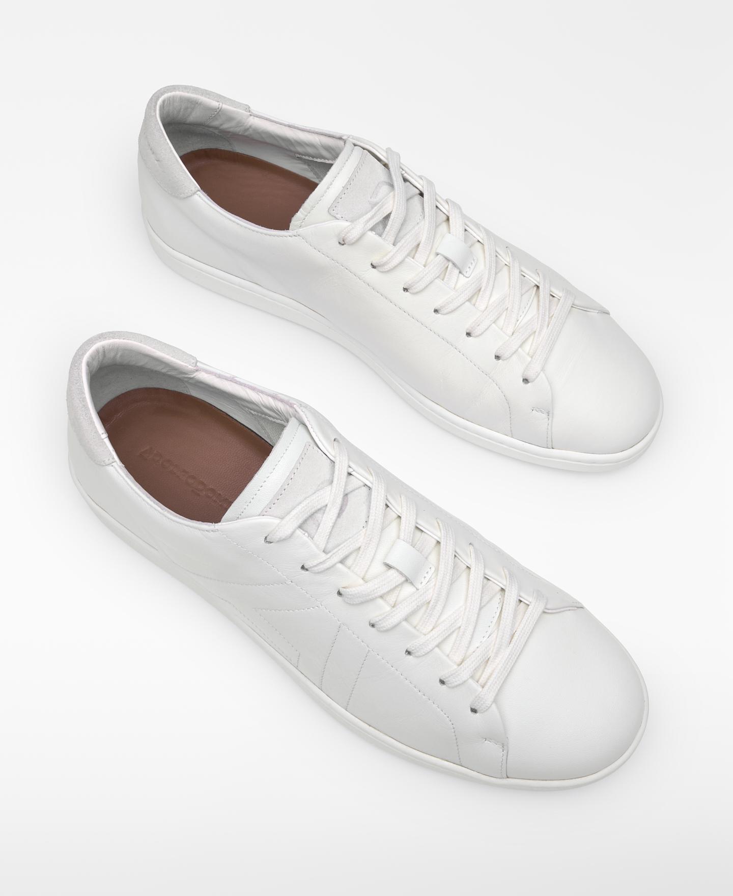 Sapatilhas de Pele Básicas com Desing Formal Branco-2