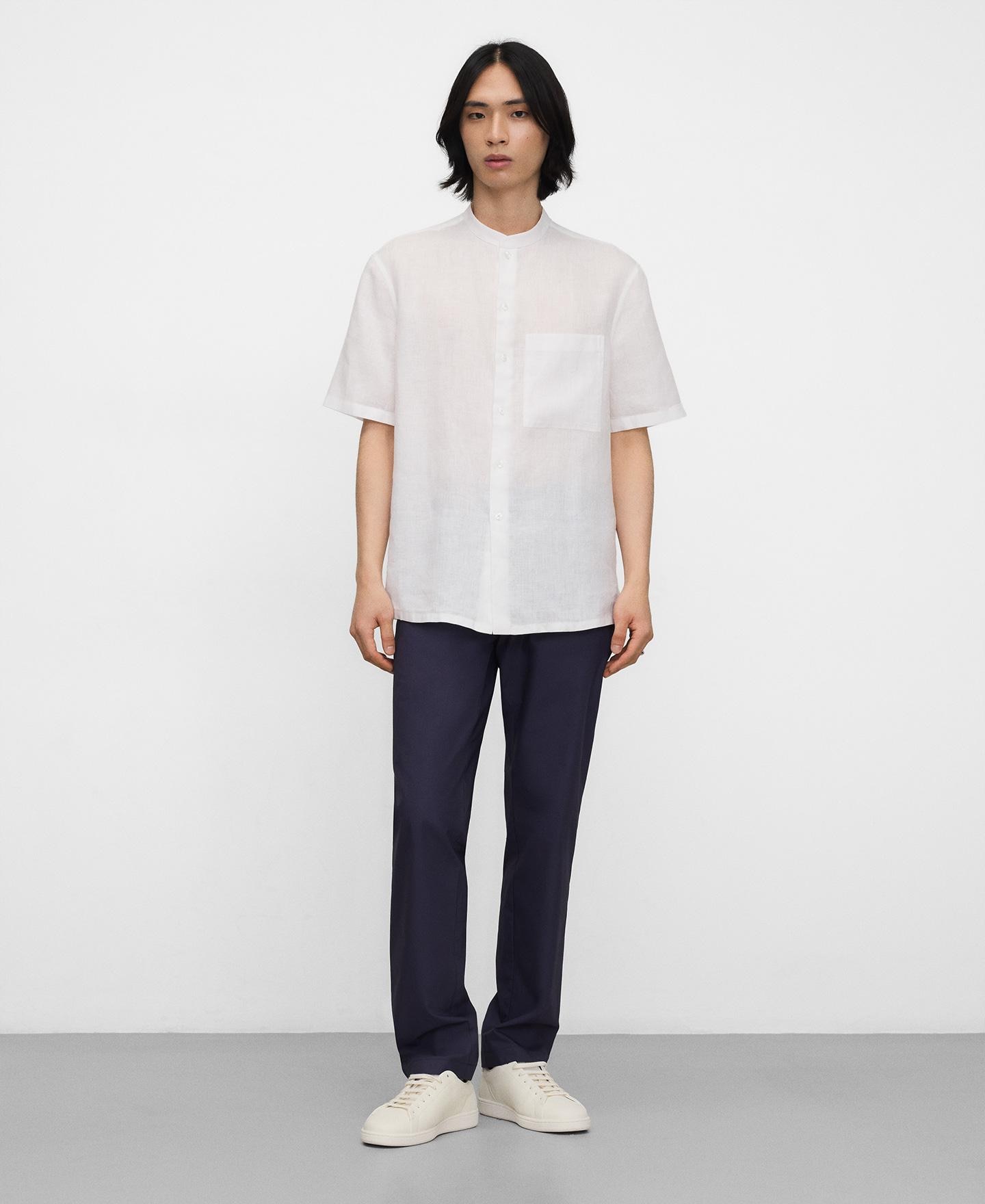 Sapatilhas de Pele Básicas com Desing Formal Branco-4