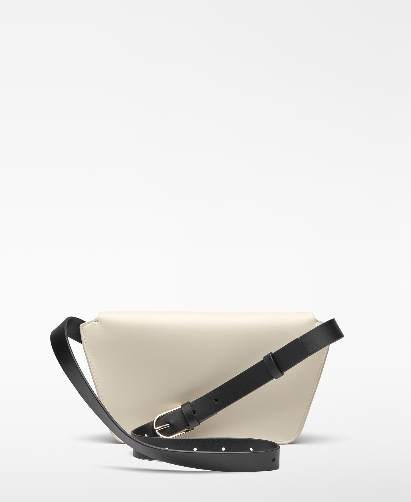 Bolsa de Cintura de Pele Tricolor Branco-marfim-2