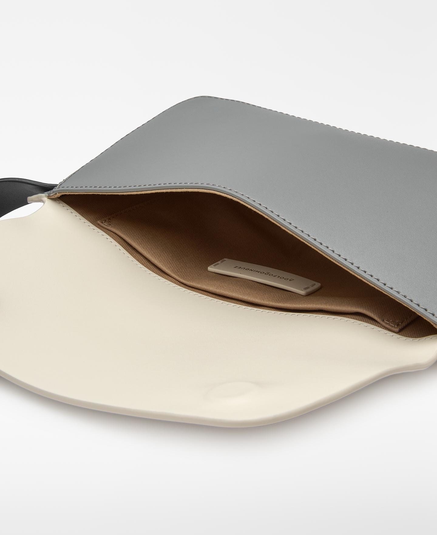 Bolsa de Cintura de Pele Tricolor Branco-marfim-4