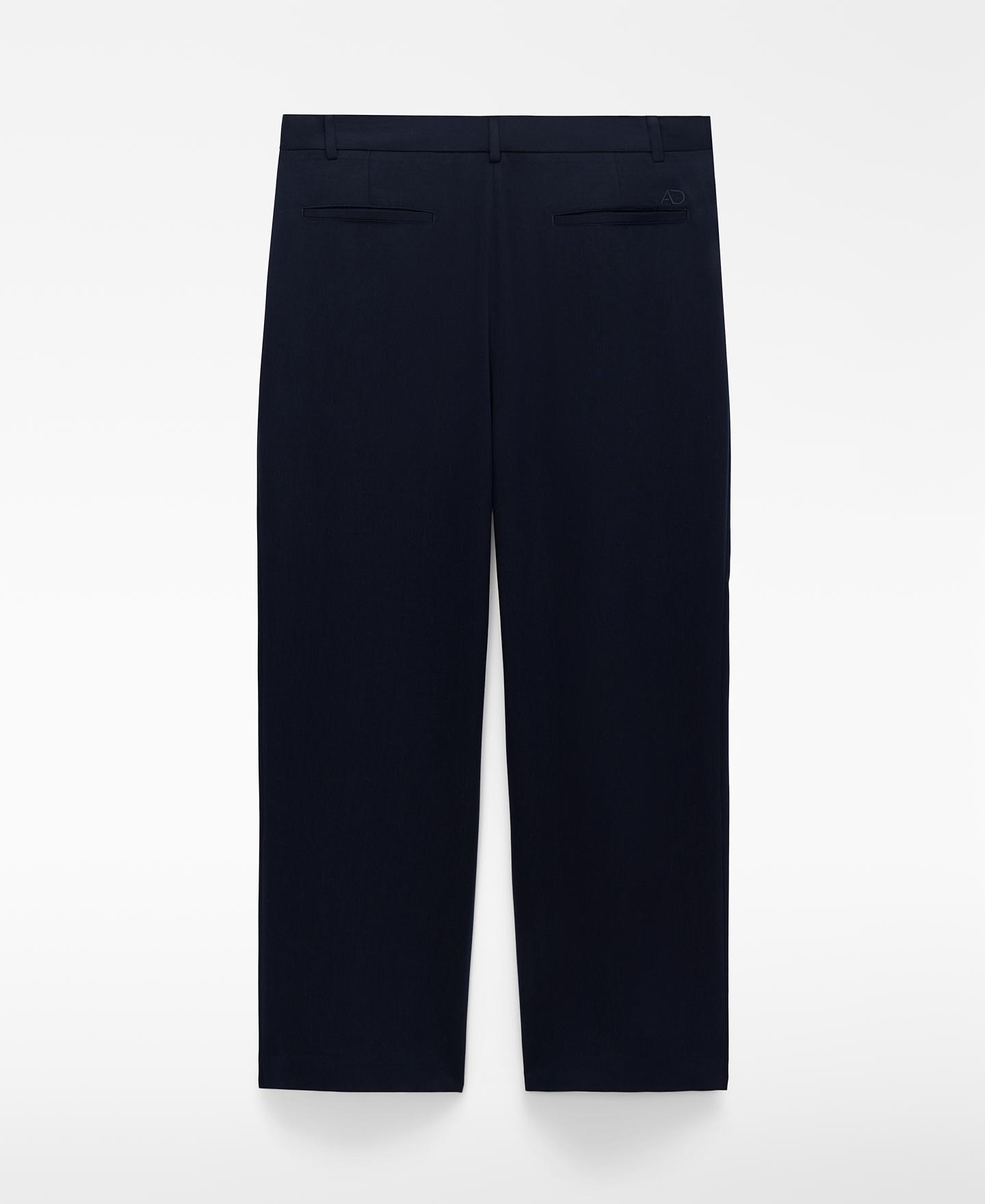 Calças Formais Oversize com Pregas Azul-marinho-6