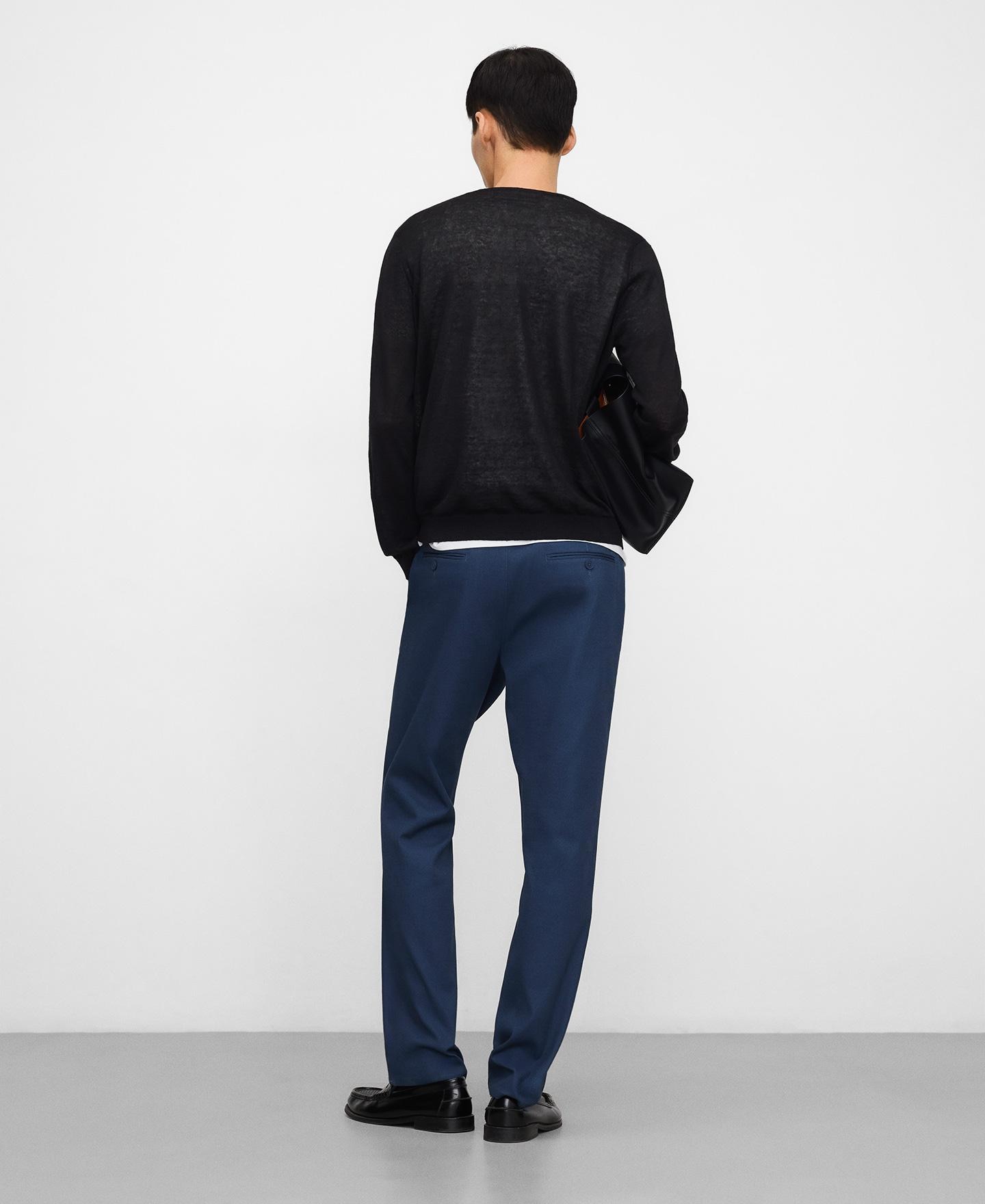 Calças Chino Regular Fit de Algodão Azul-índigo-3