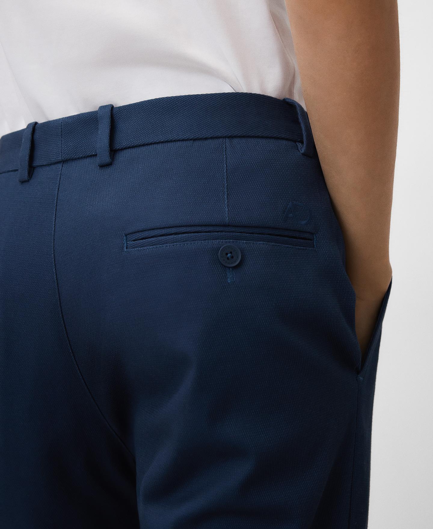 Calças Chino Regular Fit de Algodão Azul-índigo-4