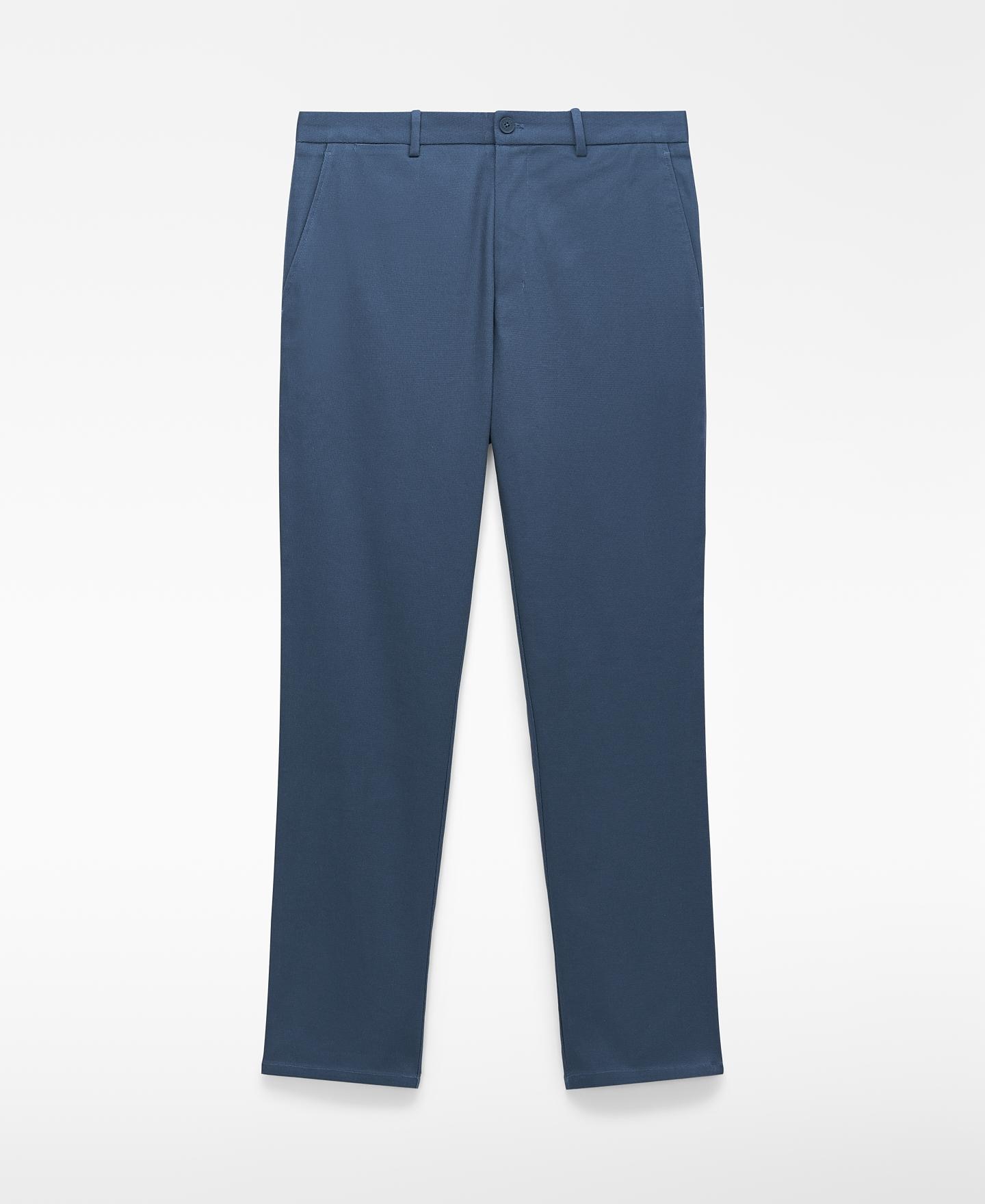 Calças Chino Regular Fit de Algodão Azul-índigo-5