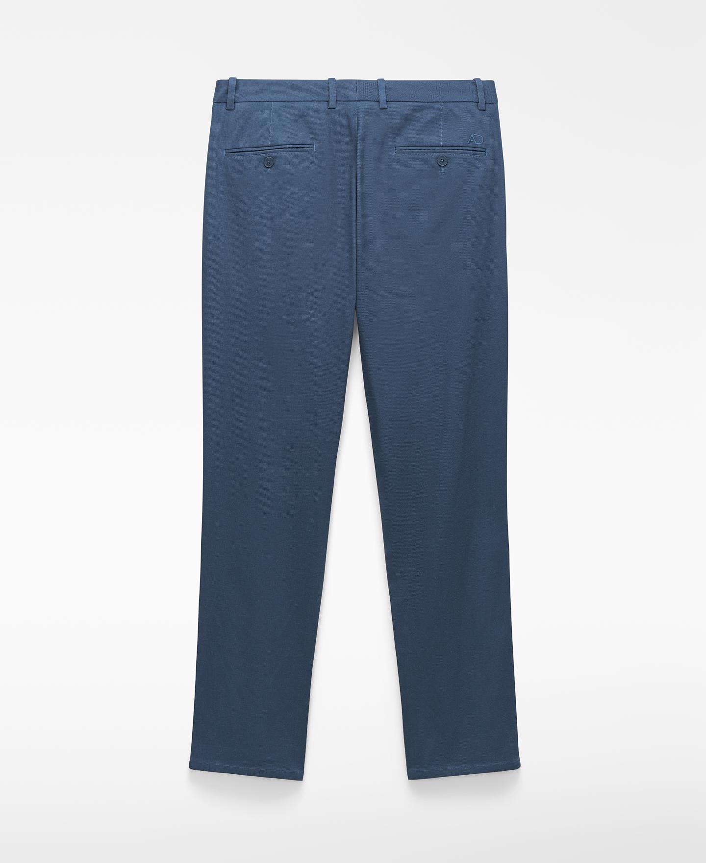 Calças Chino Regular Fit de Algodão Azul-índigo-6