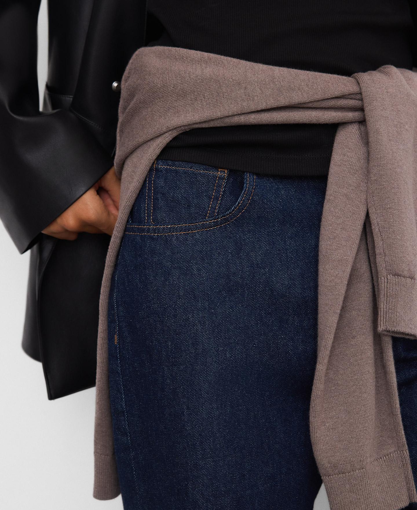 Jeans com Corte a Direito Azul-marinho-4
