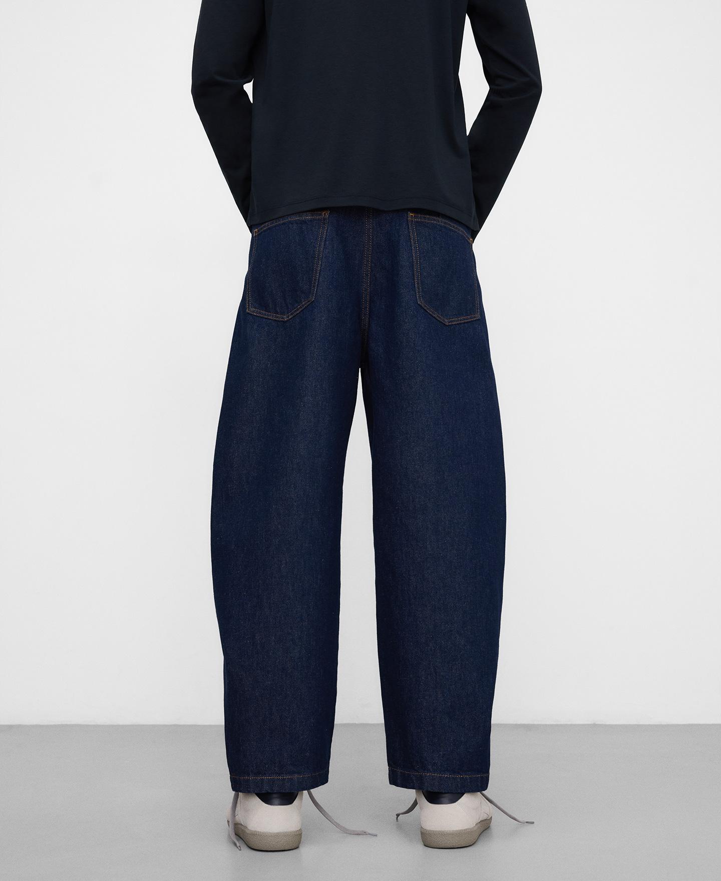 Jeans Tapered Barrel Fit de Algodão Azul denim-3