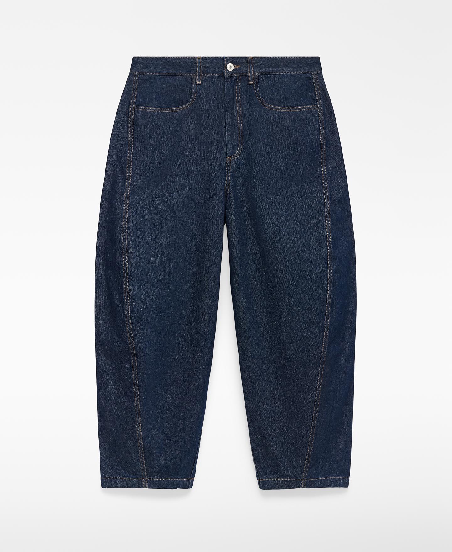 Jeans Tapered Barrel Fit de Algodão Azul denim-5