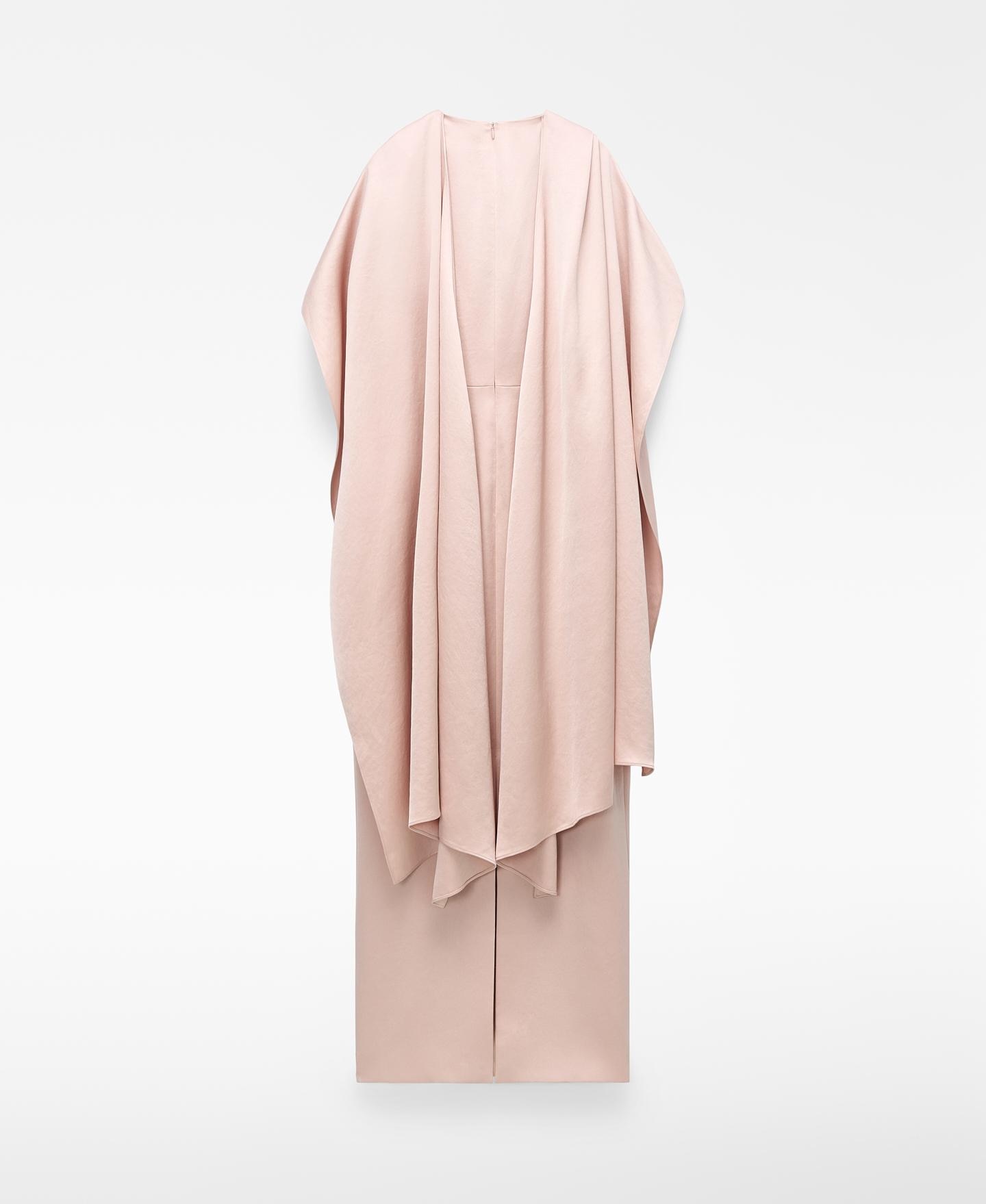 Vestido Comprido com Xaile Drapeado Rosa-claro-6