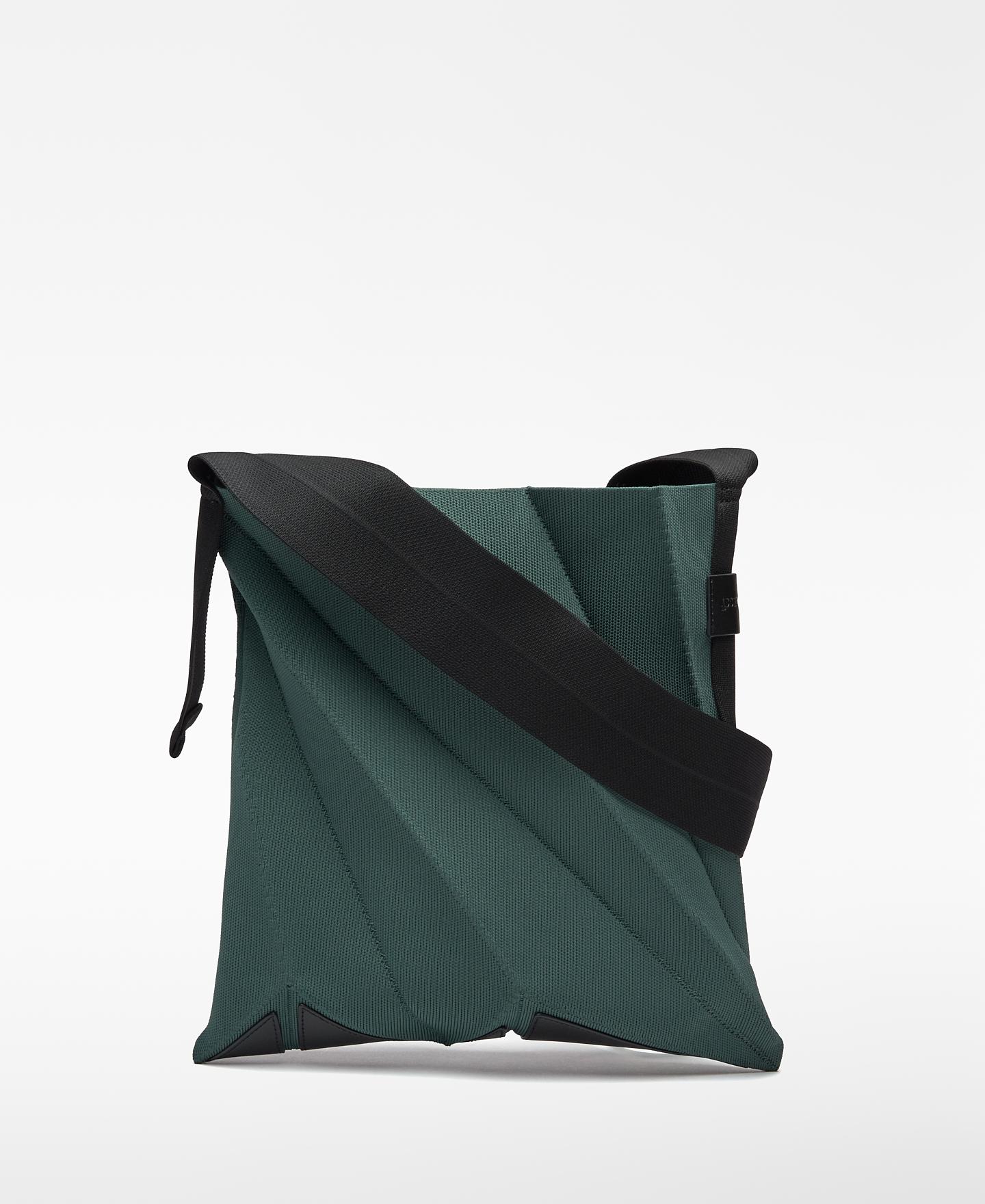Mala de Ombro Hobo Plissada de Malha Verde-azulado-2