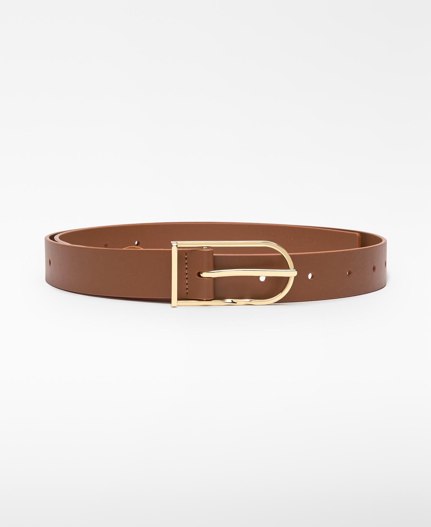 Imagem 0 de Cinto com Fivela de Forma Alongada de Pele