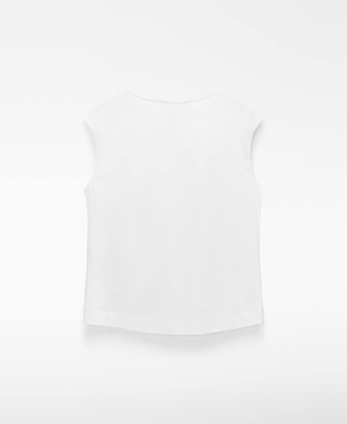 T-shirt de Gola Drapeada em Algodão Branco-6