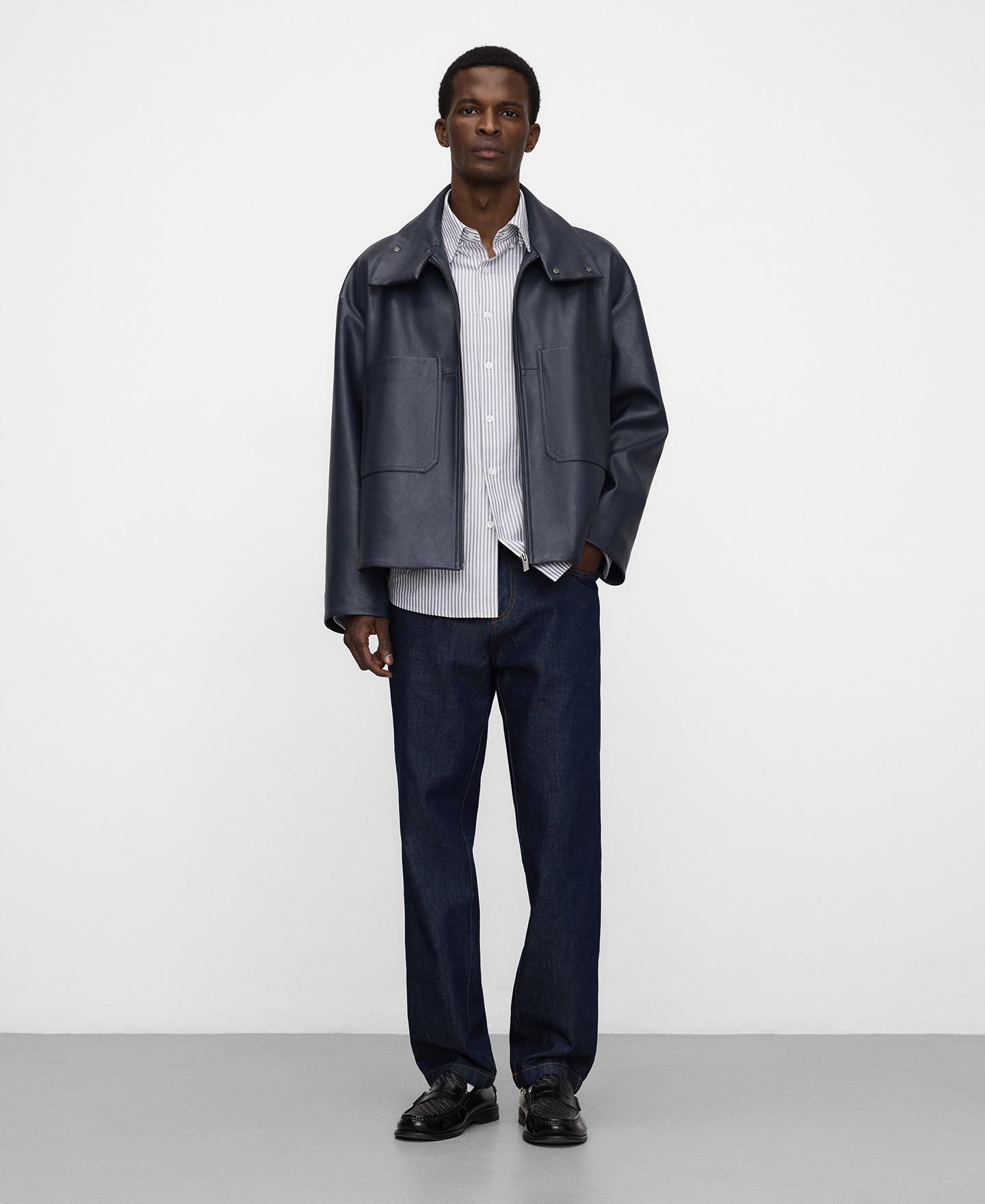 Jeans Regular Fit em Denim de Algodão Azul denim-2