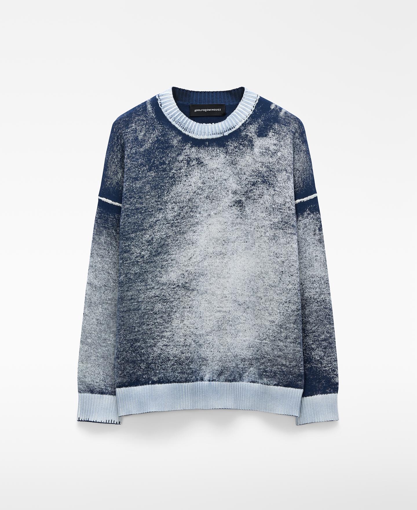 Camisola com Efeito Lavado Azul-marinho / Rosa-5