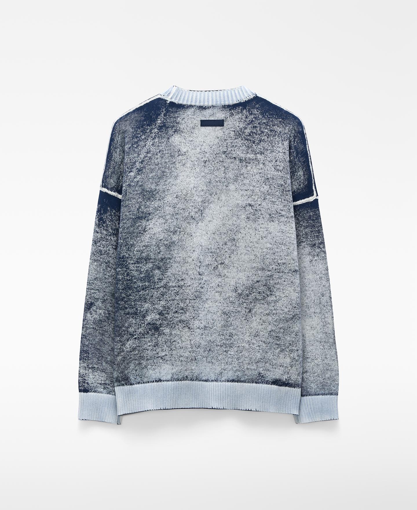 Camisola com Efeito Lavado Azul-marinho / Rosa-6