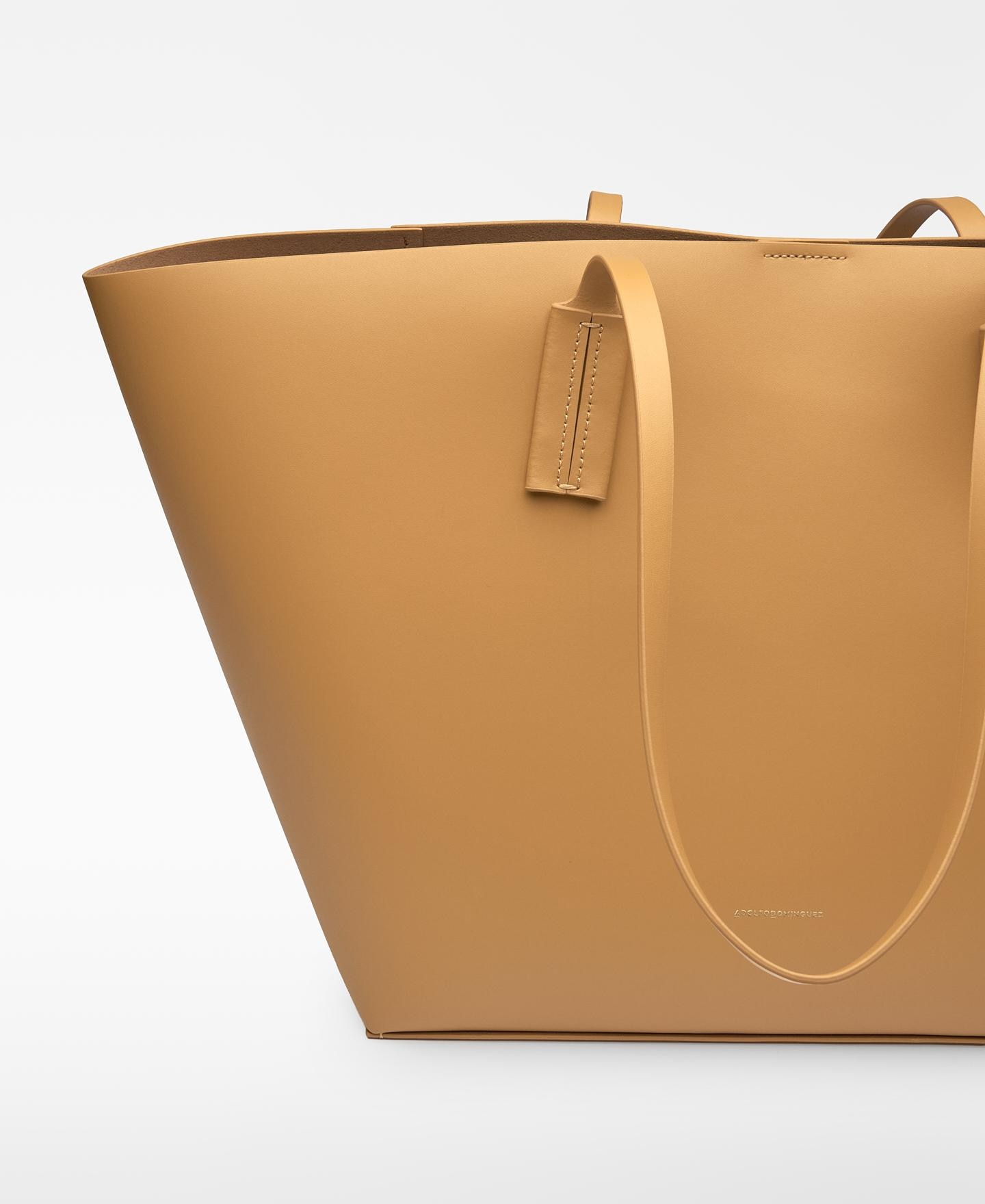 Shopper Mica Horizontal de Pele Camel-4