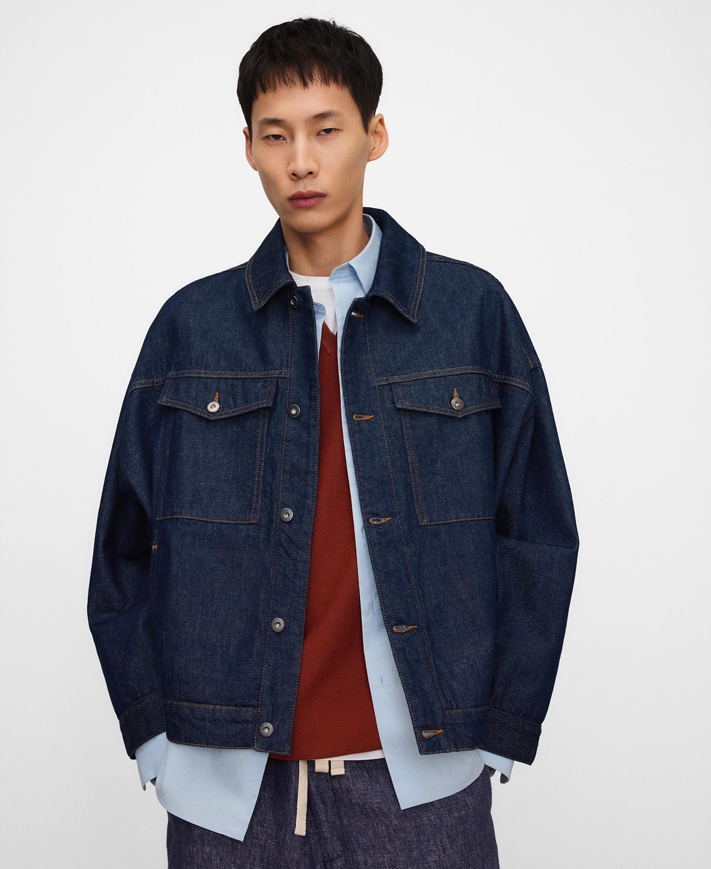 Blusão Jeans Oversize em Denim de Algodão Azul denim-1