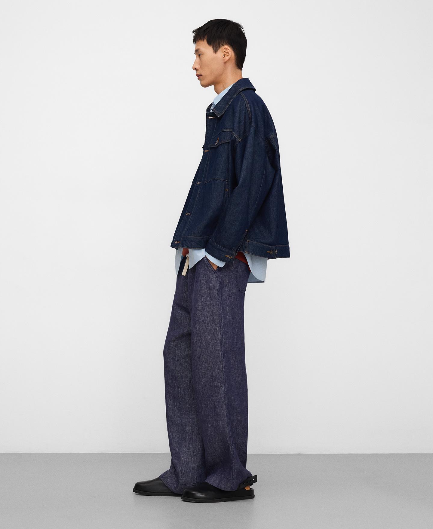 Blusão Jeans Oversize em Denim de Algodão Azul denim-5