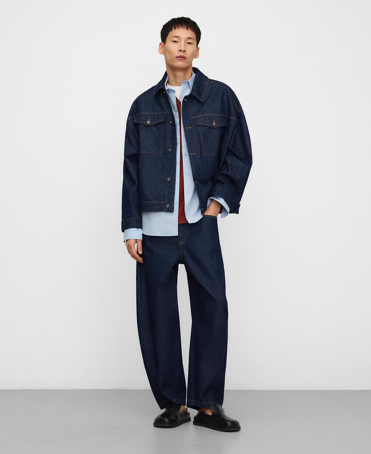 Blusão Jeans Oversize em Denim de Algodão Azul denim-6