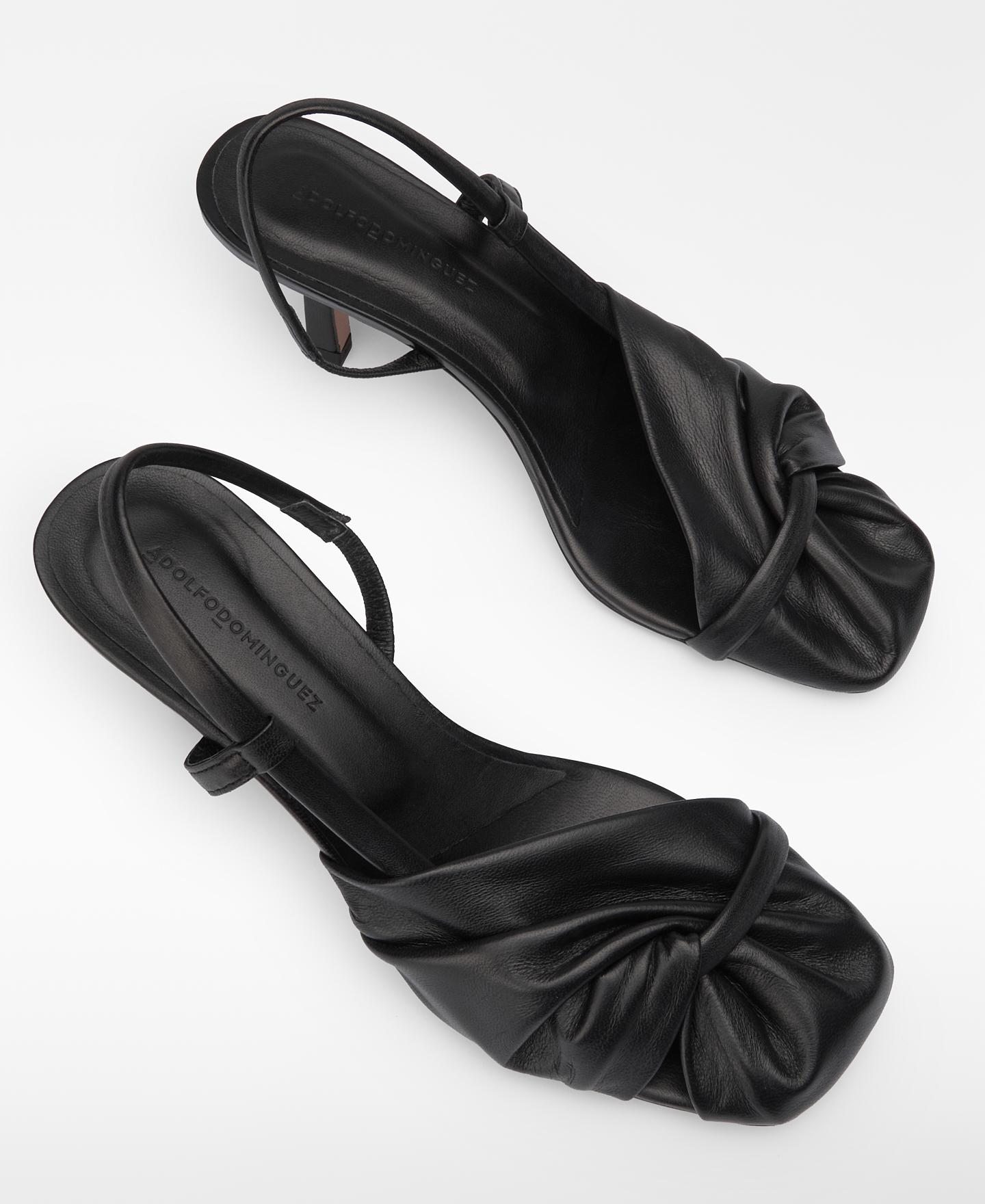 Sapatos de Salto de Pele Preto-2