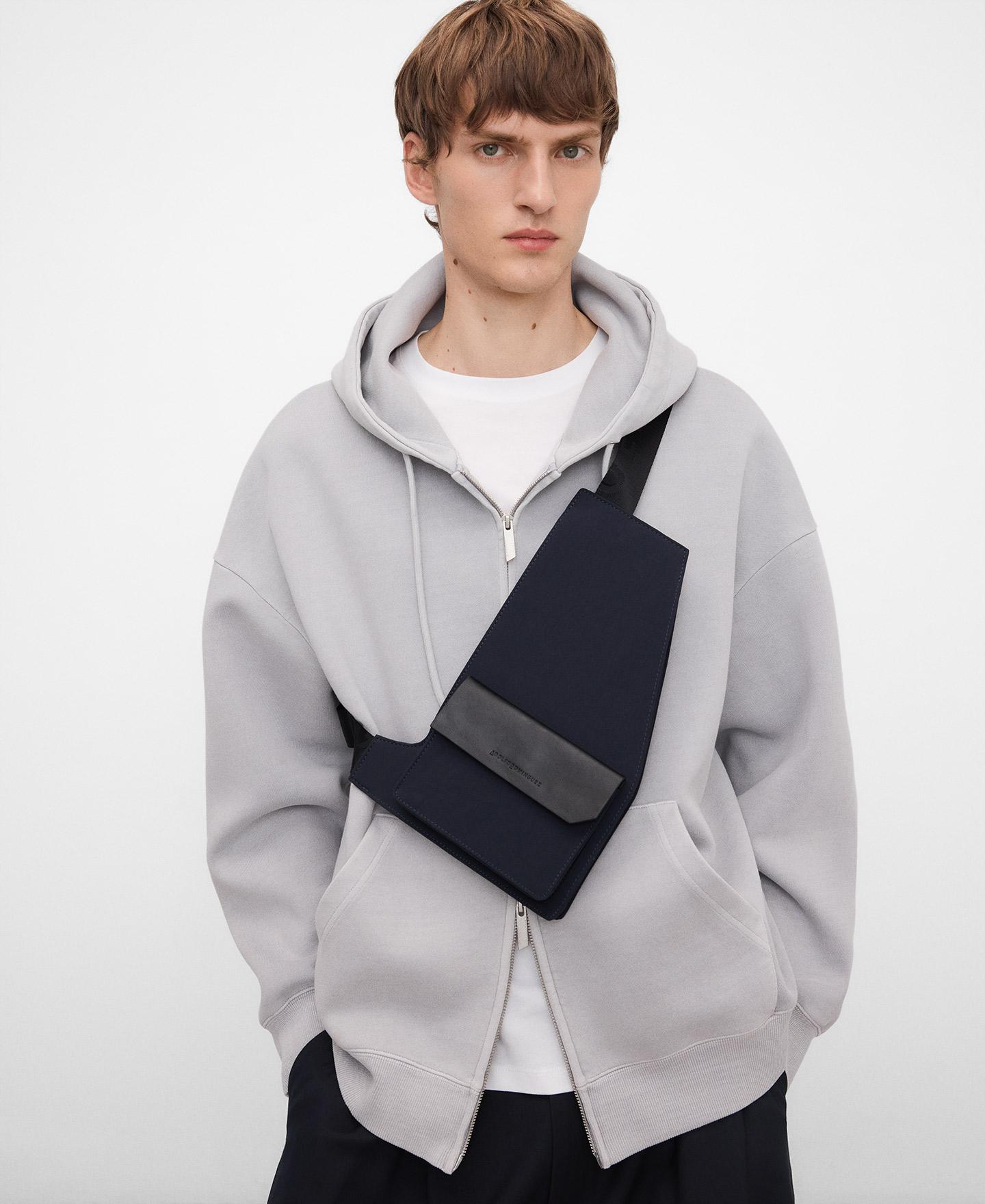 Bolsa de Cintura de Nylon com Fecho Zip Azul-marinho-6