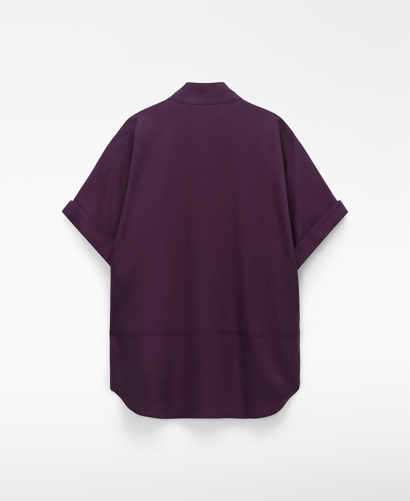 Camisa de Manga Curta com Gola Tira Lilás-6