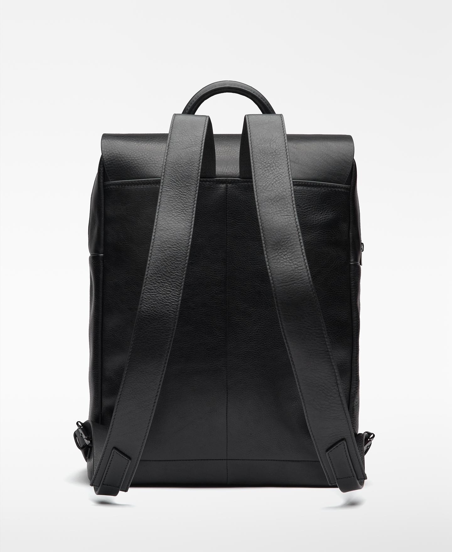 Mochila de Pele com Aba Preto-2