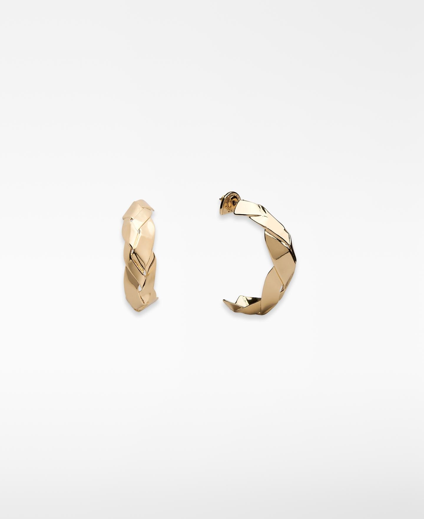 Brincos de Aros Metálicos Entrançados Dourado-1