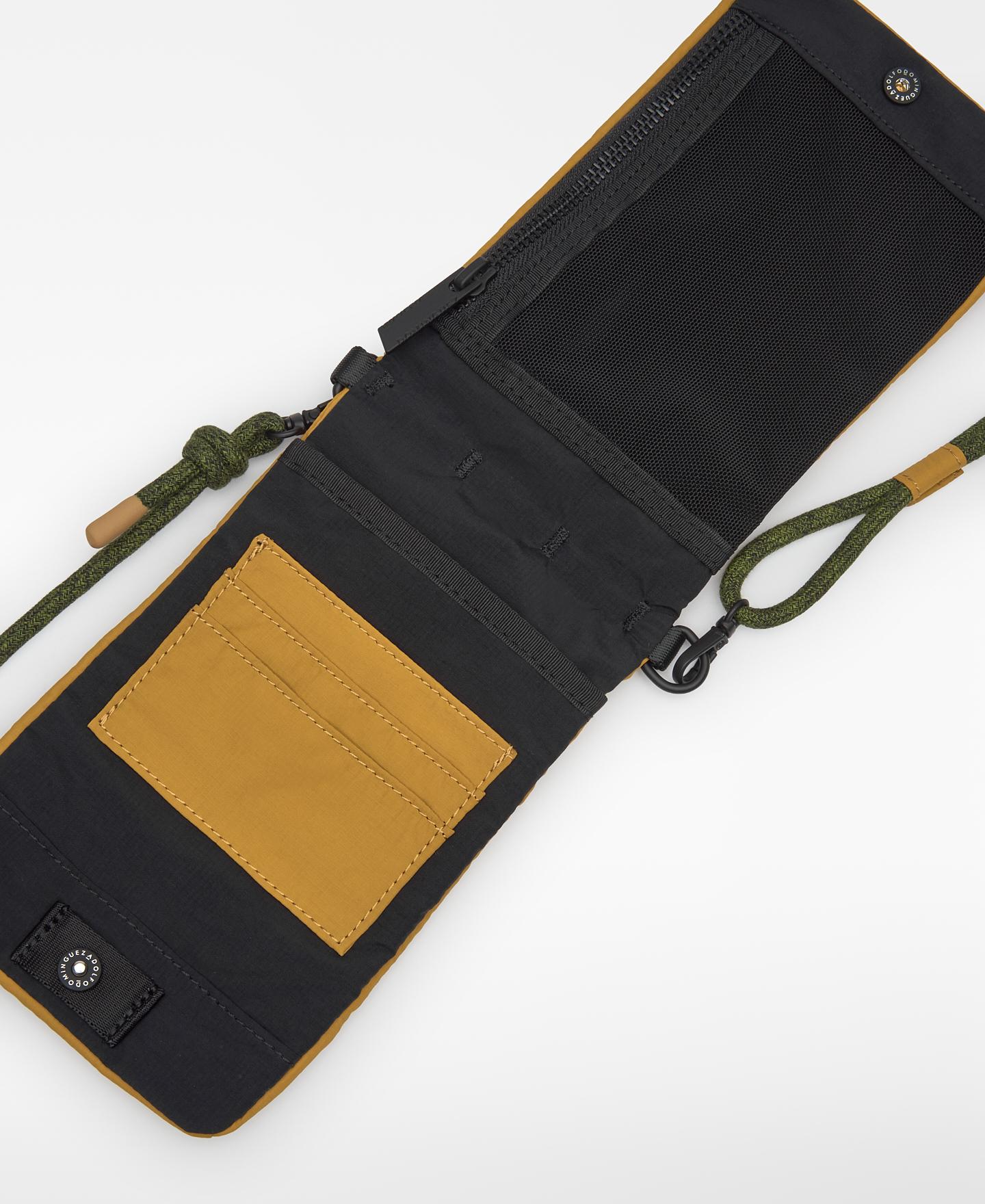 Porta-telemóvel Desdobrável em Nylon Mostarda-2