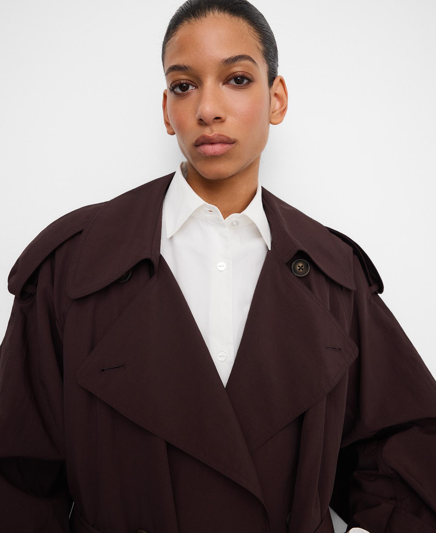 Gabardina Oversize com Maxi Lapelas Chocolate-4