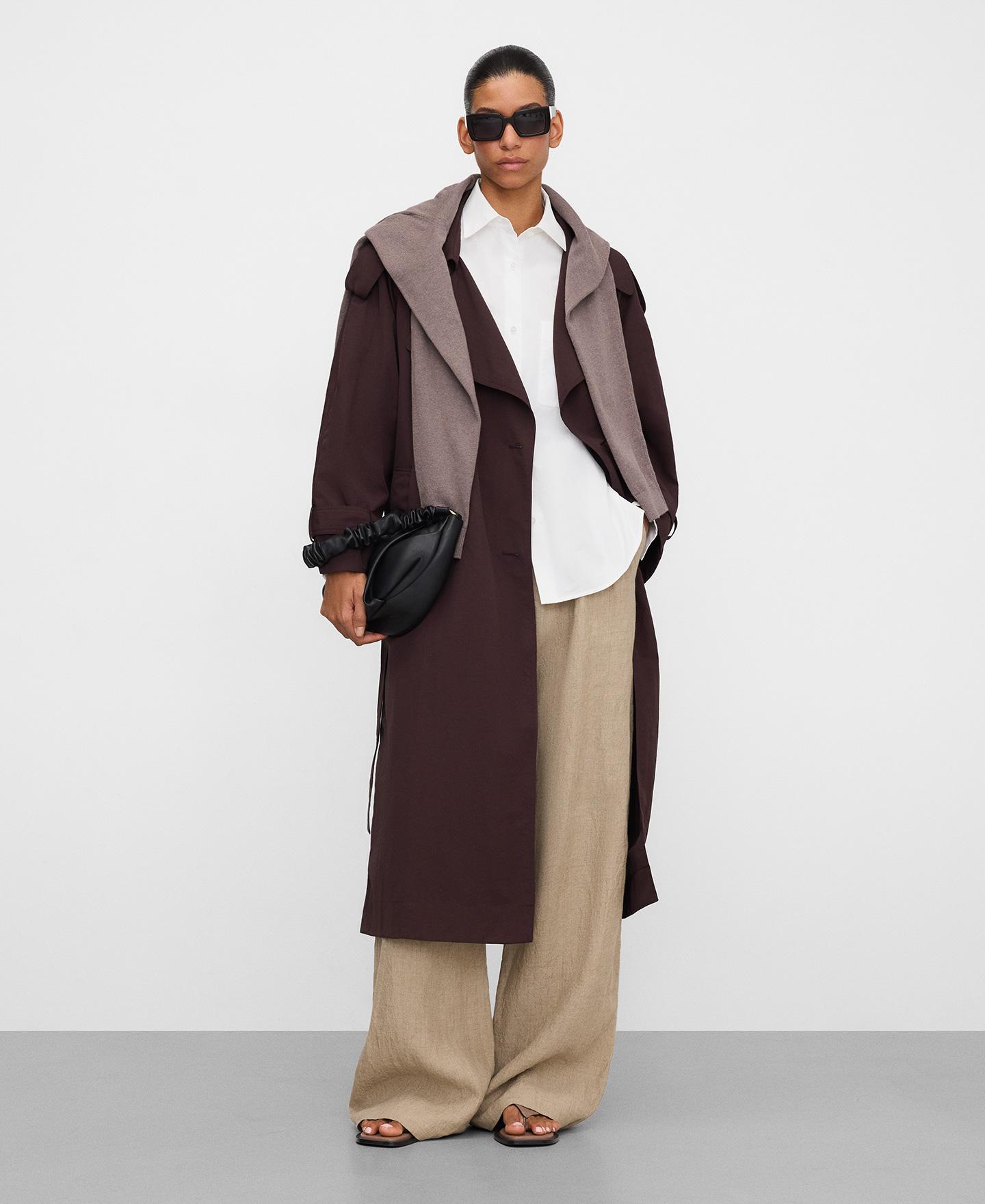 Gabardina Oversize com Maxi Lapelas Chocolate-2