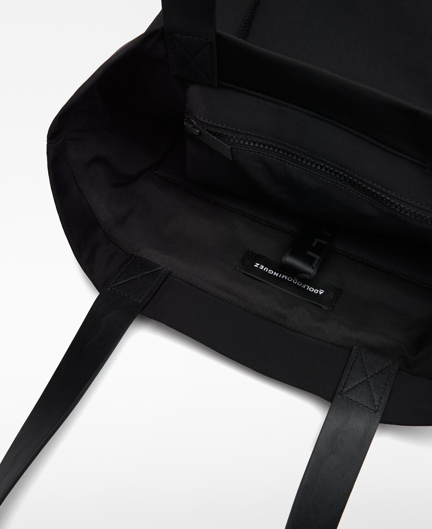 Porta-documentos Tipo Shopper de Nylon com Bolso Preto-4