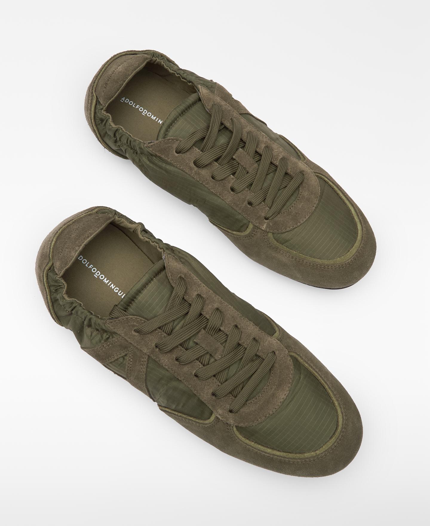 Sapatilhas Formais de Sola Fina com Maxi Logo Verde-militar-2