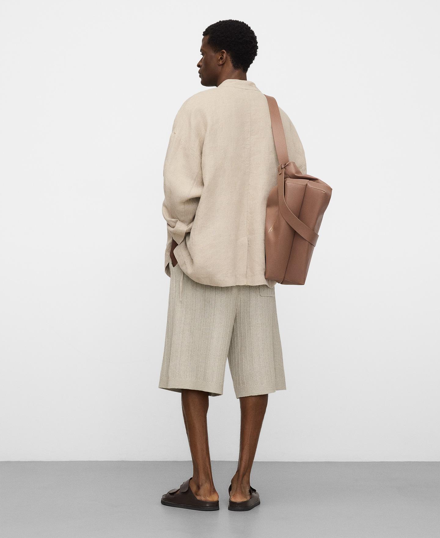 Bermudas Oversize com Textura de Ráfia Natural-3