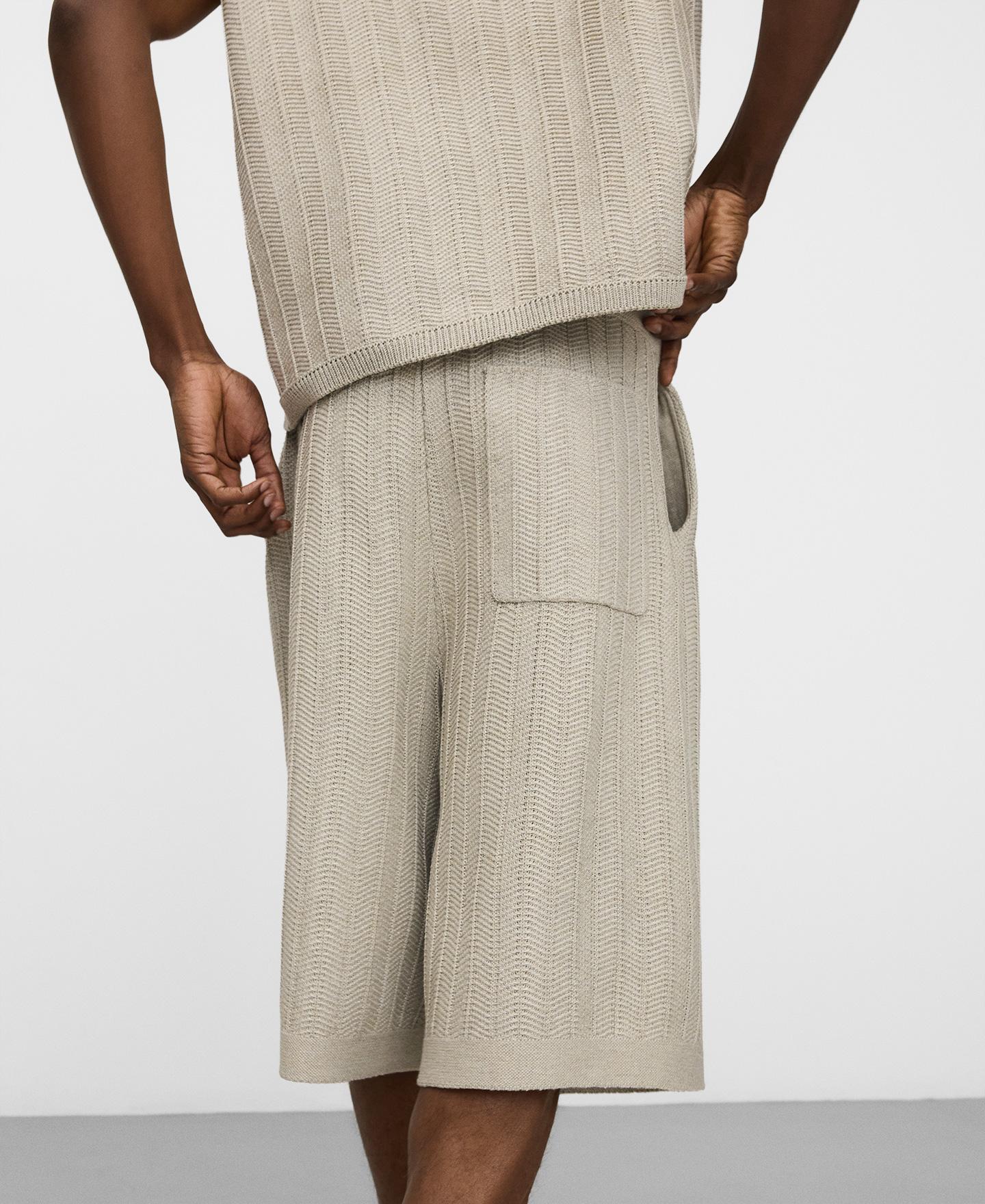 Bermudas Oversize com Textura de Ráfia Natural-4