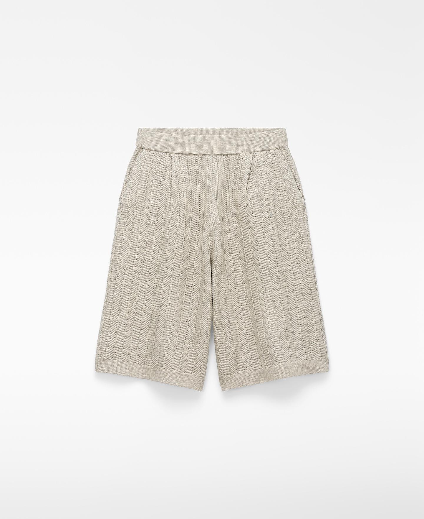 Bermudas Oversize com Textura de Ráfia Natural-5